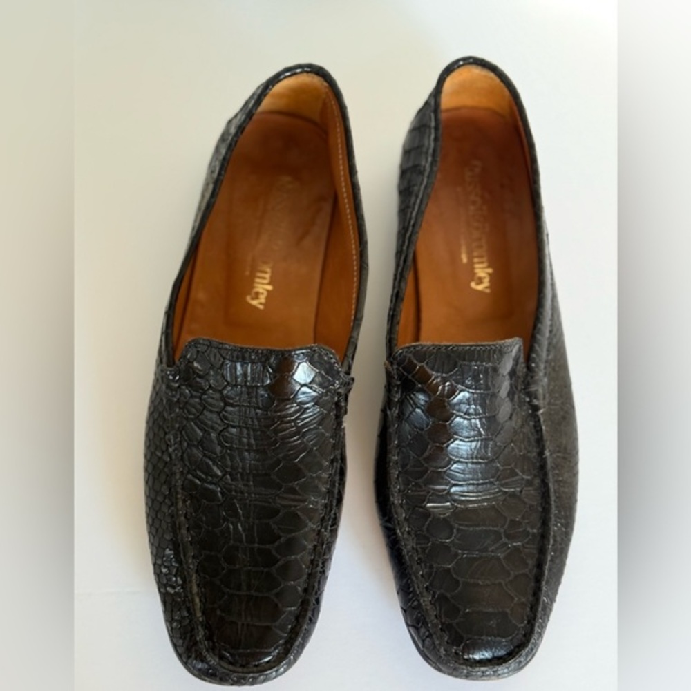 Russell & Bromley Mikey Classic Black Crocodile Pattern Loafers